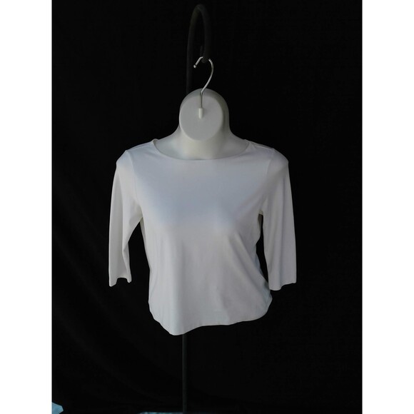 Liz Claiborne White 3/4 sleeve top - Picture 1 of 3